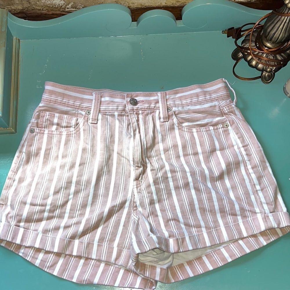 Pink pin stripe Jean shorts, American Eagle